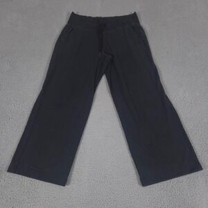Athleta Pants Womens XL Black Balance Wide Leg Tencel Fleece Drawstring Stretch